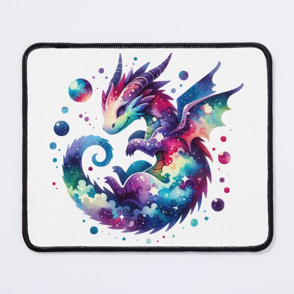 Item preview, Cosmic Bubble Dragon Fantasy Watercolor Art designed and sold by TessaraDesigns.