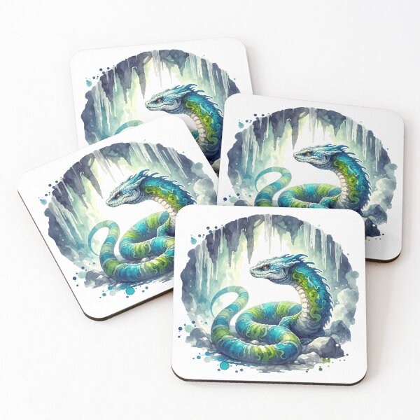 Item preview, Cave Basilisk Fantasy Serpent Watercolor Art designed and sold by TessaraDesigns.