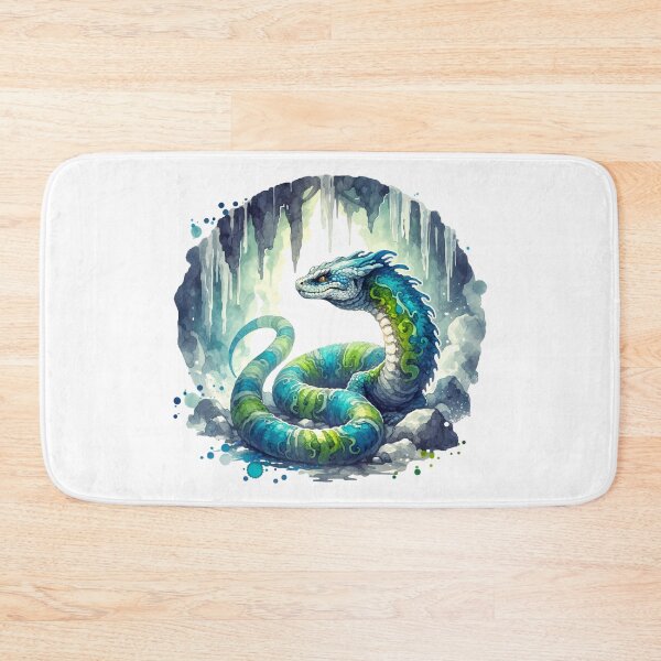 Artikelvorschau, Höhle Basilisk Fantasy Schlange Aquarell Kunst entworfen und verkauft von TessaraDesigns.