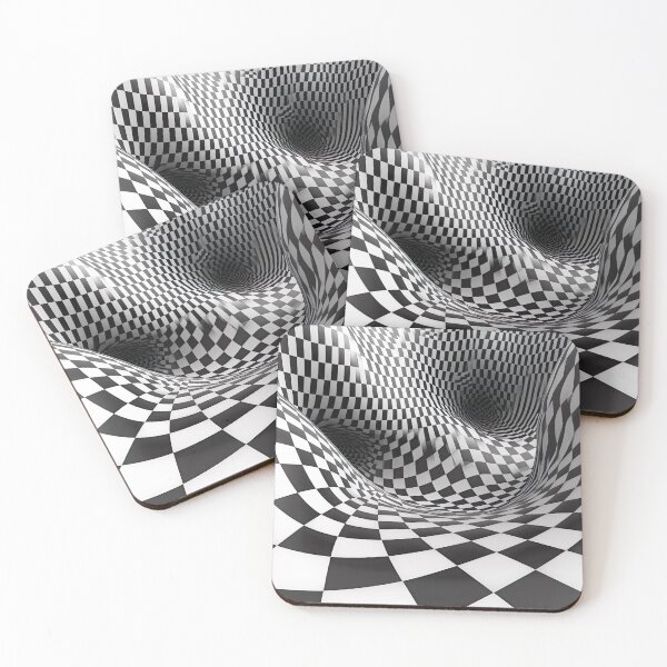 Item preview, Optical - Black & White Optical Checkered Waves designed and sold by KootenayDesigns.