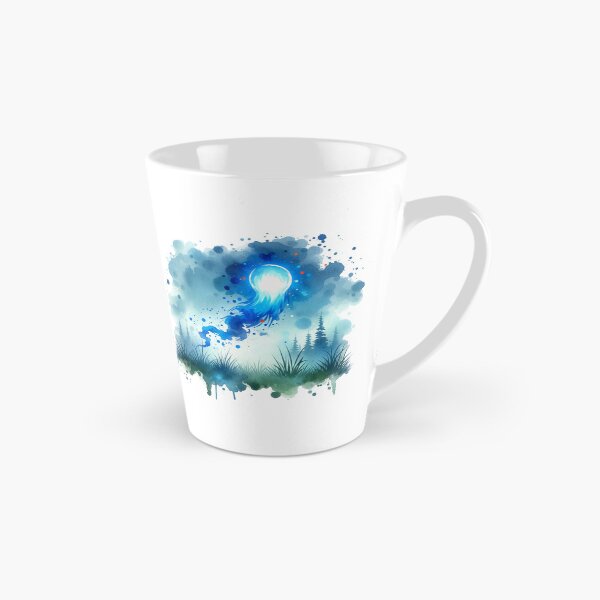 Item preview, Mystical Blue Will-o’-the-Wisp Watercolor Art designed and sold by TessaraDesigns.