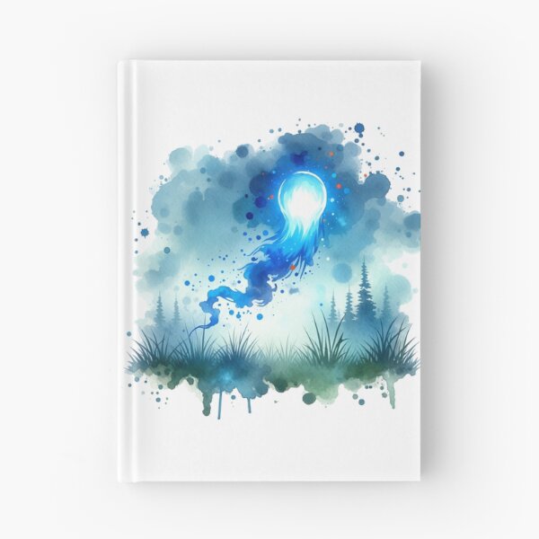 Item preview, Mystical Blue Will-o’-the-Wisp Watercolor Art designed and sold by TessaraDesigns.