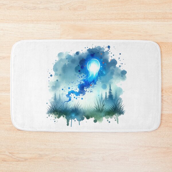 Item preview, Mystical Blue Will-o’-the-Wisp Watercolor Art designed and sold by TessaraDesigns.