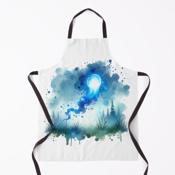 Item preview, Mystical Blue Will-o’-the-Wisp Watercolor Art designed and sold by TessaraDesigns.