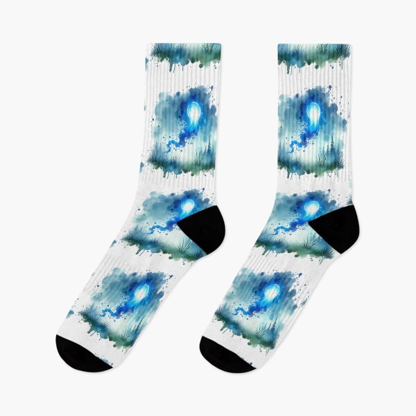 Item preview, Mystical Blue Will-o’-the-Wisp Watercolor Art designed and sold by TessaraDesigns.