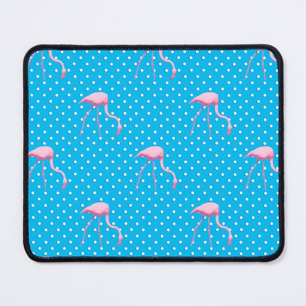 Item preview, Pink Flamingos Blue Polka Dots designed and sold by grinningskull.