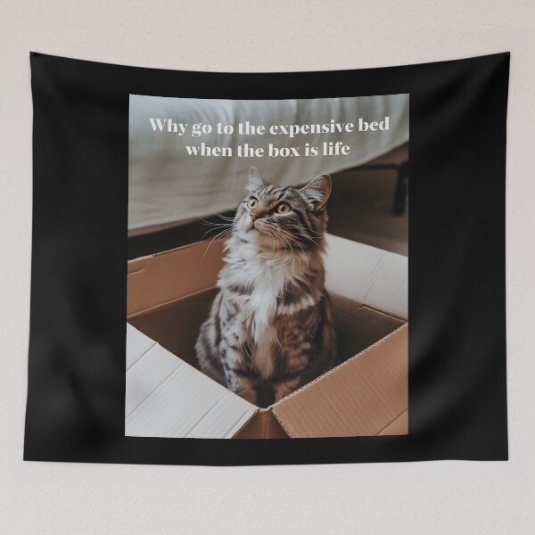 Item preview, Funny Cat Meme "The Box Is Life" designed and sold by Quirky Shirts.