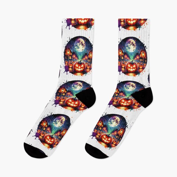 Item preview, Moonlit Pumpkin Parade of Halloween Night designed and sold by TessaraDesigns.