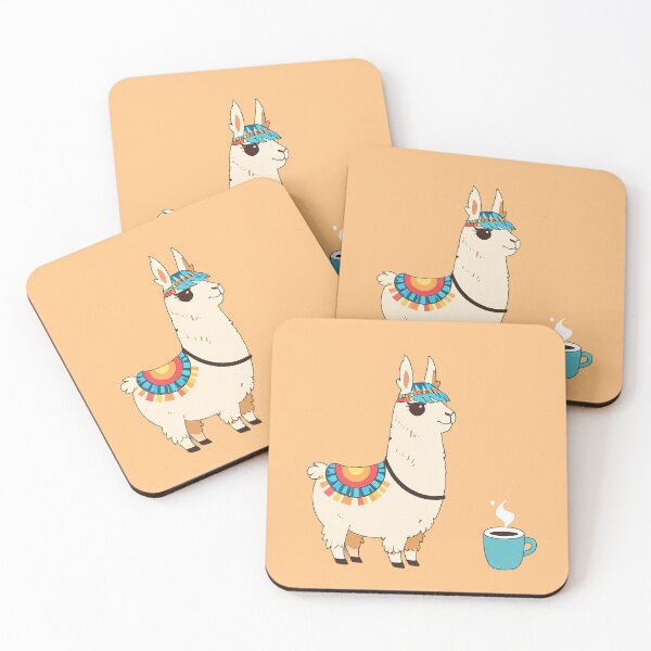 Item preview, No probLlama Llama having coffee designed and sold by WoollenLlama.