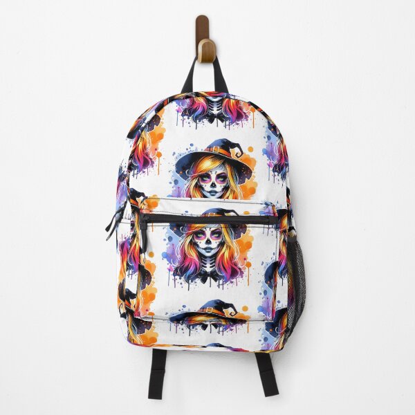 Item preview, Dia de los Muertos Witch with Colorful Sugar Skull designed and sold by TessaraDesigns.
