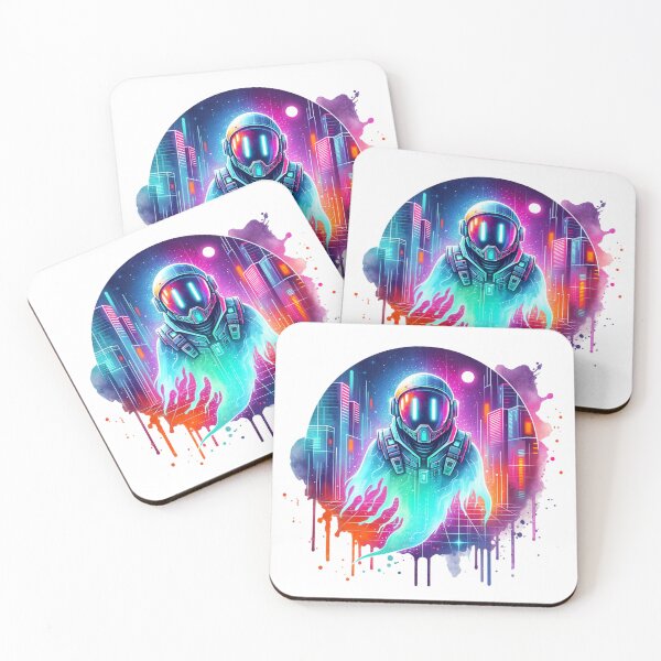 Item preview, Cyber Ghost in Futuristic Neon City designed and sold by TessaraDesigns.
