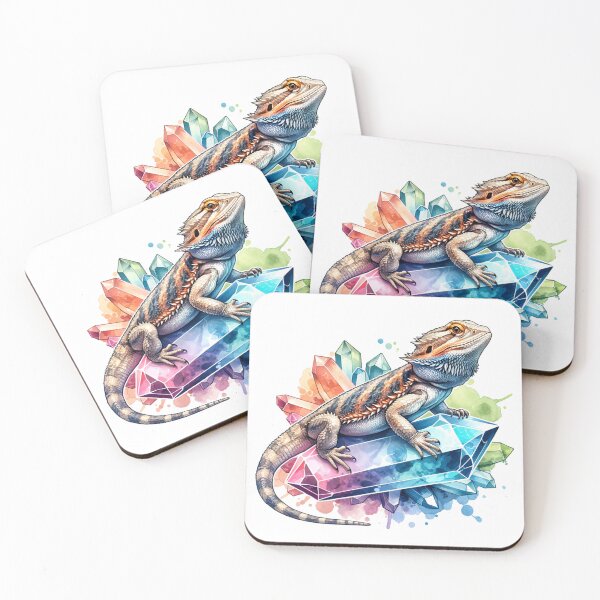 Item preview, Bearded Dragon Resting on Vibrant Crystals designed and sold by TessaraDesigns.