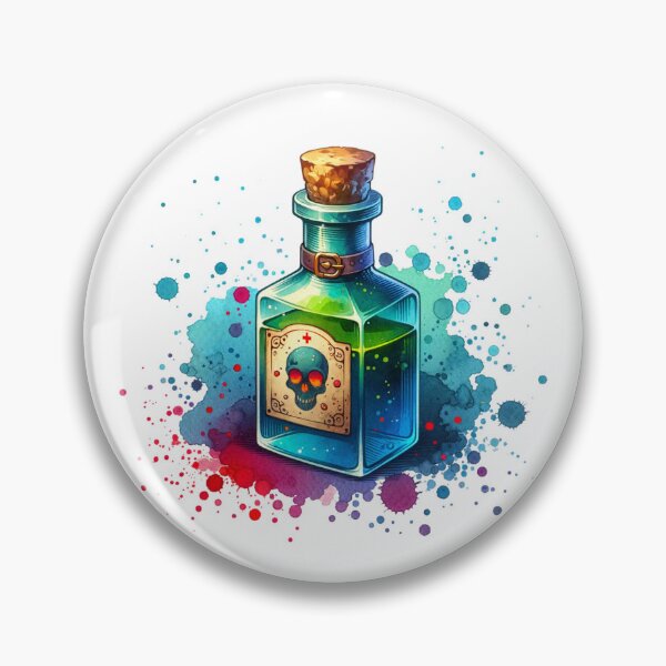 Item preview, Poison Potion Bottle with Skull Label designed and sold by TessaraDesigns.