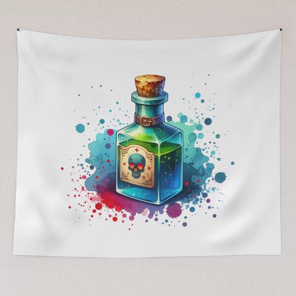 Item preview, Poison Potion Bottle with Skull Label designed and sold by TessaraDesigns.