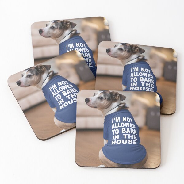 Item preview, Funny Dog Meme "I’m Not Allowed to Bark in the House" designed and sold by Quirky Shirts.