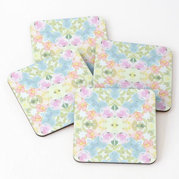 Item preview, Pastel Mirrored Watercolour Abstract Floral Print | R52.1.2 designed and sold by Piccolo Fiore Prints.