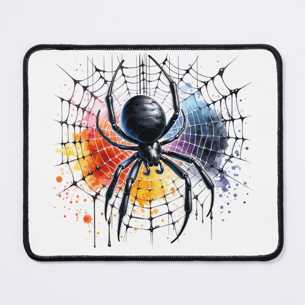 Item preview, Black Spider on Colorful Web designed and sold by TessaraDesigns.