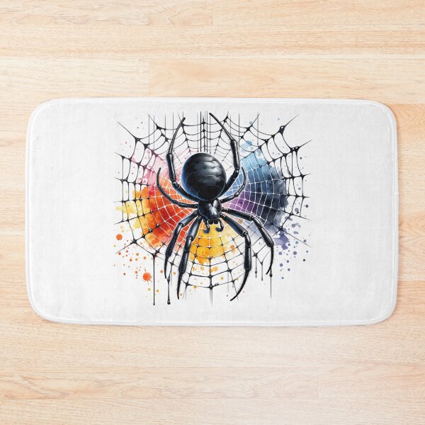 Item preview, Black Spider on Colorful Web designed and sold by TessaraDesigns.
