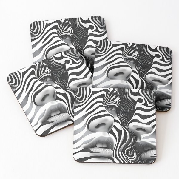 Item preview, Optical - Black & White Optical Girl Faces designed and sold by KootenayDesigns.