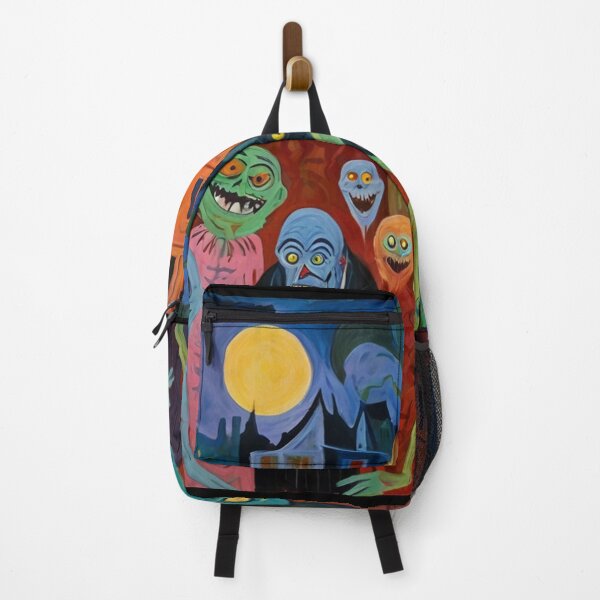 Item preview,  Downtown where the ghosts, ghouls and goblins hang out expressionist art painting designed and sold by Vintage Designs +.