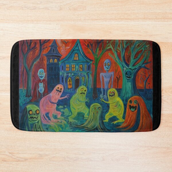 Item preview,  Downtown where the ghosts, ghouls and goblins hang out expressionist art painting designed and sold by Vintage Designs +.