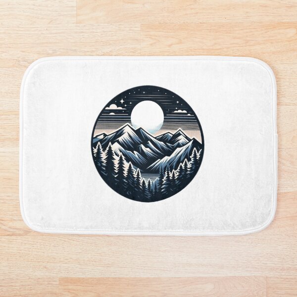 Item preview, Mountain View At Night With Moon Art designed and sold by GeneralDaily.