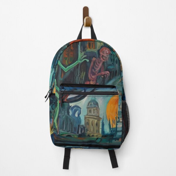 Item preview, Downtown where the ghosts, ghouls and goblins hang out expressionist art painting designed and sold by Vintage Designs +.