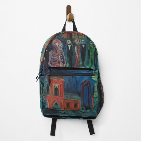 Item preview, Downtown where the ghosts, ghouls and goblins hang out expressionist art painting designed and sold by Vintage Designs +.
