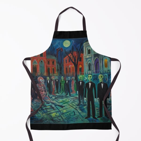 Item preview,  Downtown where the ghosts, ghouls and goblins hang out expressionist art painting designed and sold by Vintage Designs +.
