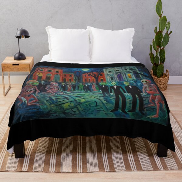Item preview,  Downtown where the ghosts, ghouls and goblins hang out expressionist art painting designed and sold by Vintage Designs +.