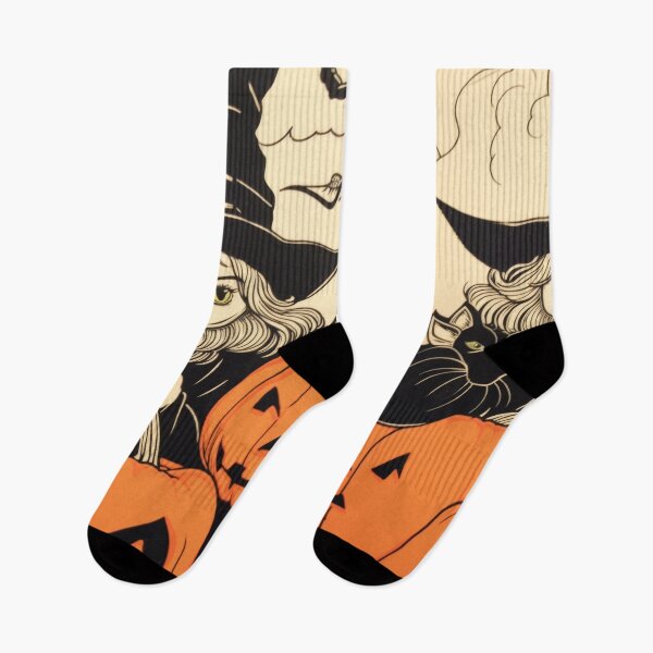 Item preview, Cute Witches, Cats, and Pumpkins in Vintage Style designed and sold by Piotrek0001.