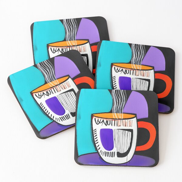Item preview, Bold Abstract Depiction of Steaming Coffee Cup with Bright Colors and Dynamic Lines AI Generated designed and sold by OlfactoART Studio.
