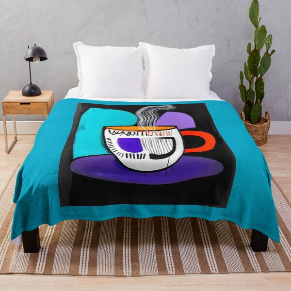 Item preview, Bold Abstract Depiction of Steaming Coffee Cup with Bright Colors and Dynamic Lines AI Generated designed and sold by OlfactoART Studio.