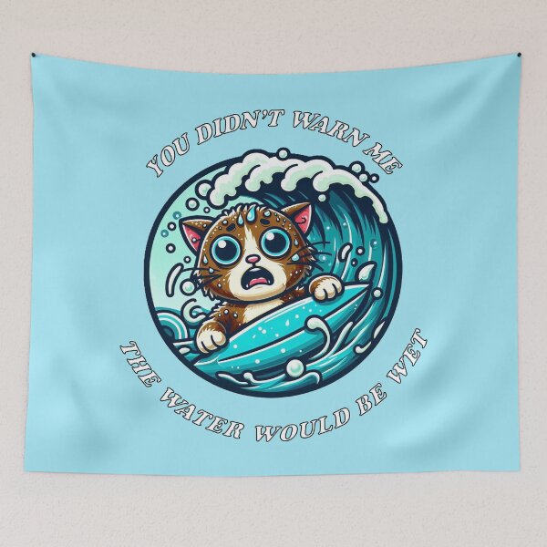 Item preview, surfing wet cat designed and sold by Asweet1.