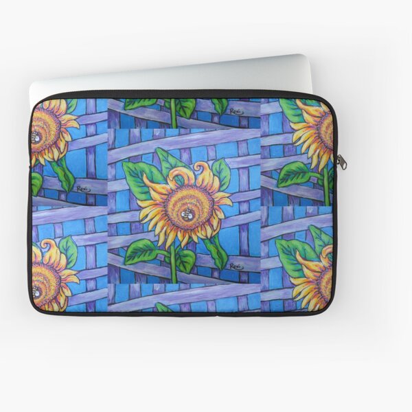 sunflower bee and lattice Laptop Sleeve