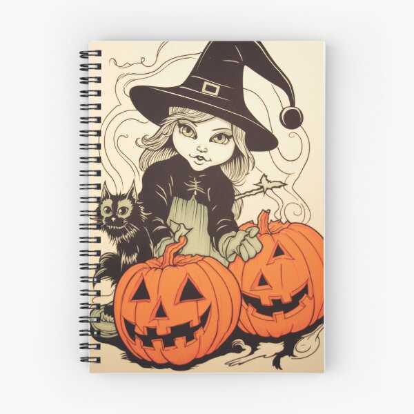 Item preview, Cute Witches, Cats, and Pumpkins in Vintage Style designed and sold by Piotrek0001.