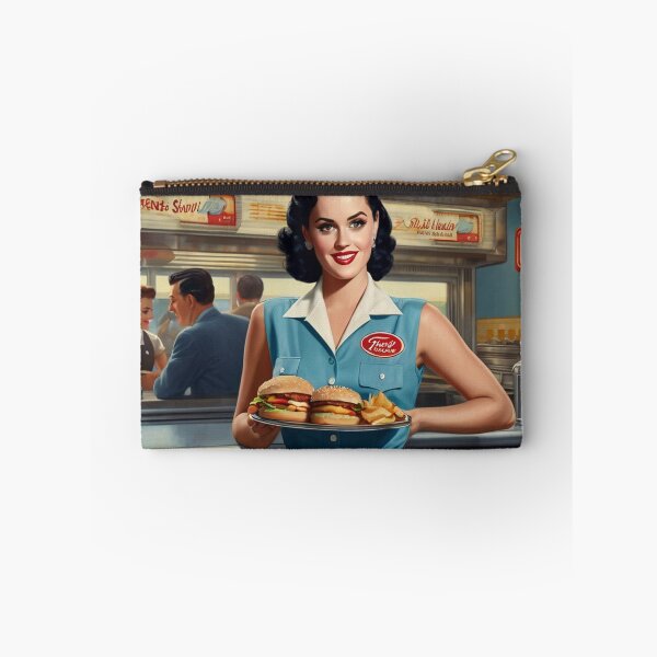 Item preview,  Beautiful server in an American Diner vintage pinup advertising style art designed and sold by Vintage Designs +.