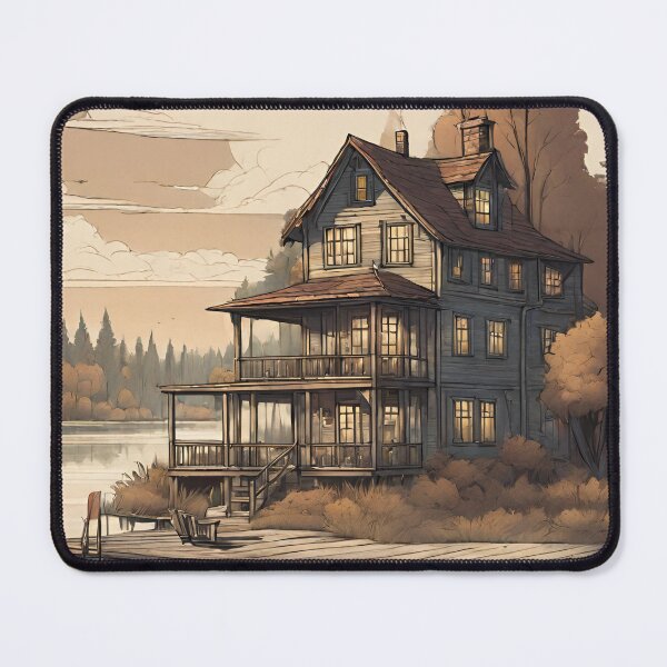 Item preview, Cozy Lakeside Cottage at Dusk – Tranquil Scenic Artwork designed and sold by Epic--Art.