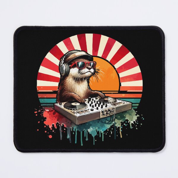Item preview, Otter Music Deejay House Retro Vintage designed and sold by TomFrontierArt.
