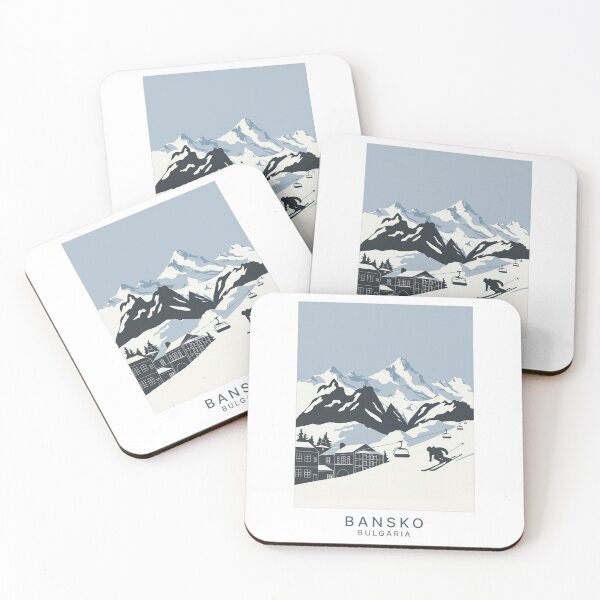 Item preview, Vintage Minimal Retro – Bansko Bulgaria minimalist travel poster - skiing - tourism - winter sports in Pirin Mountains designed and sold by pod24.