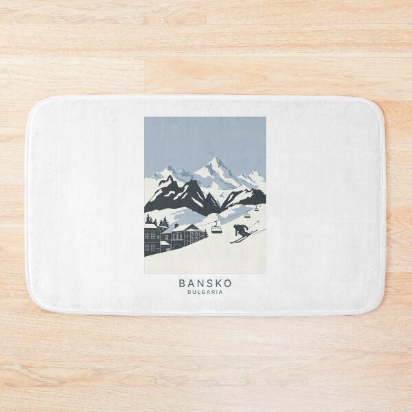 Item preview, Vintage Minimal Retro – Bansko Bulgaria minimalist travel poster - skiing - tourism - winter sports in Pirin Mountains designed and sold by pod24.