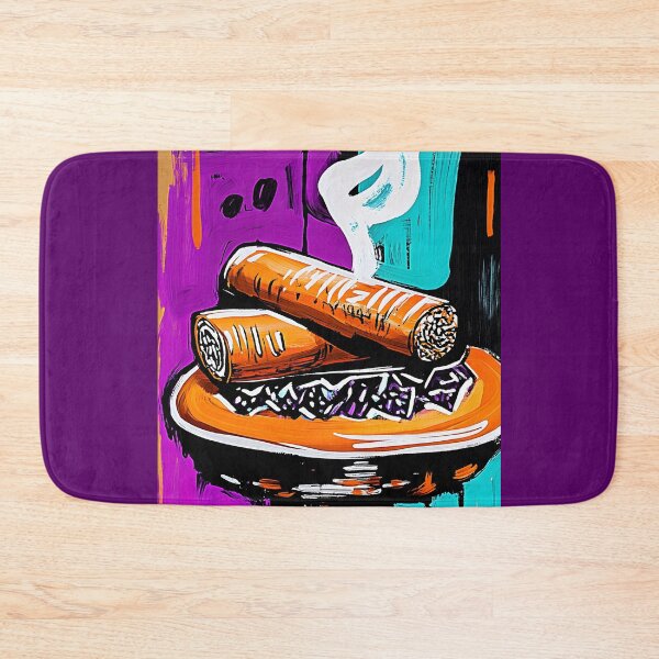 Item preview, Bold and Vibrant Cigar Composition on Brimming Ashtray with Upward Wafting Dynamic Smoke designed and sold by OlfactoART Studio.