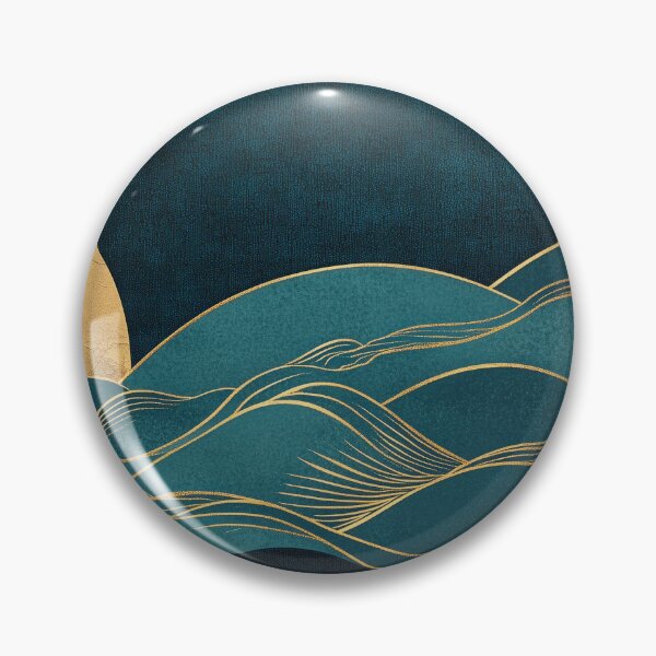 Aperçu de l'œuvre Art abstrait élégant représentant le soleil doré et les vagues créée et vendue par Retrocranio.