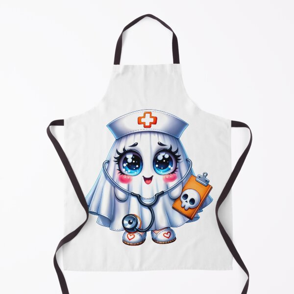 Item preview, Cute Halloween ghost in a nurse's uniform designed and sold by CleanDecor.