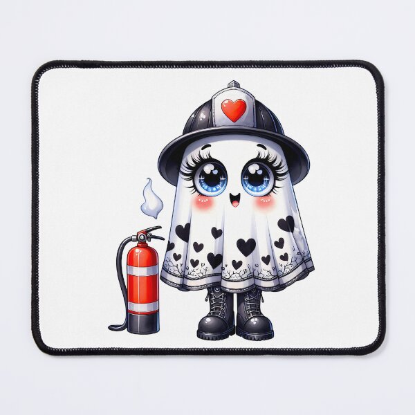 Item preview, Cute Halloween ghost in a fireman uniform designed and sold by CleanDecor.