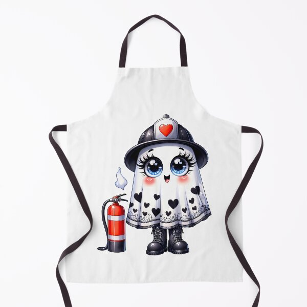 Item preview, Cute Halloween ghost in a fireman uniform designed and sold by CleanDecor.