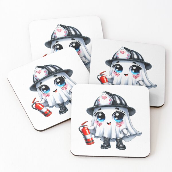 Item preview, Cute Halloween firefighter ghost designed and sold by CleanDecor.
