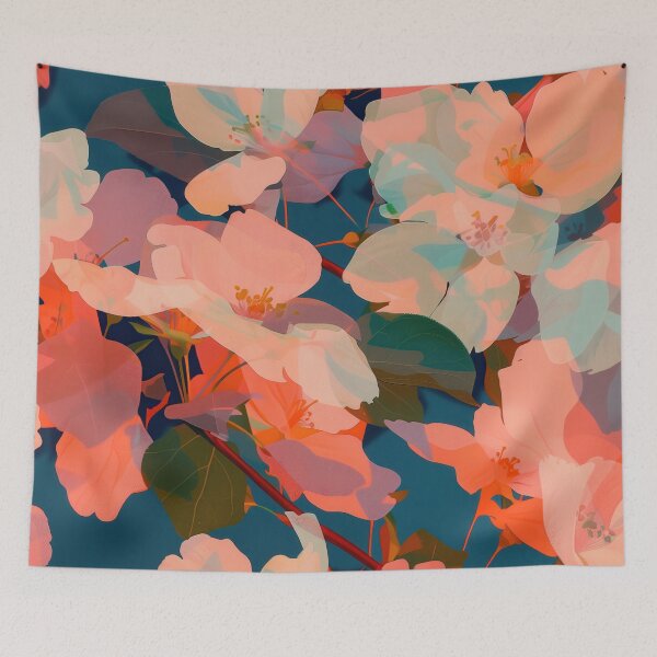 Item preview, Vibrant Floral Art - Abstract Blossoms in Pastel and Neon Hues designed and sold by Retrocranio.