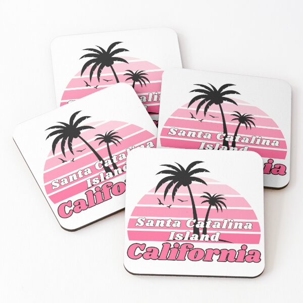 Item preview, Retro Cool Santa Catalina Island Beach California Palm Tree at Sunset Souvenirs designed and sold by karmdaf.