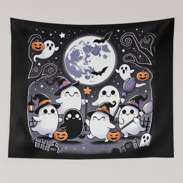 Item preview, Spooky Halloween Ghost Parade designed and sold by supersanko.